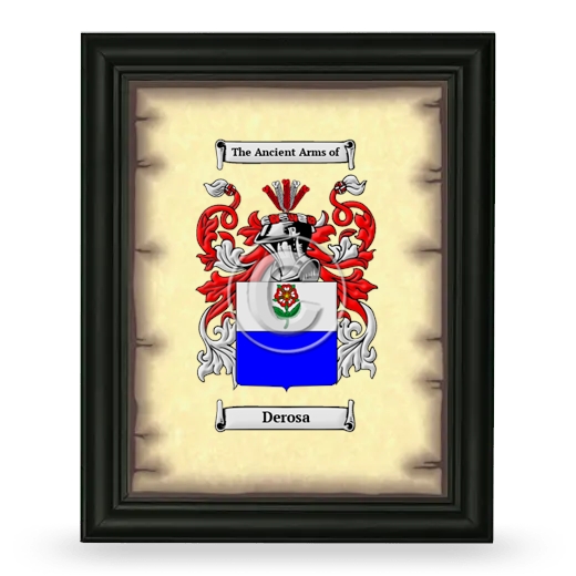 Derosa Coat of Arms Framed - Black