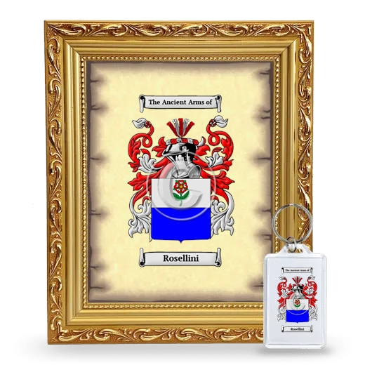 Rosellini Framed Coat of Arms and Keychain - Gold