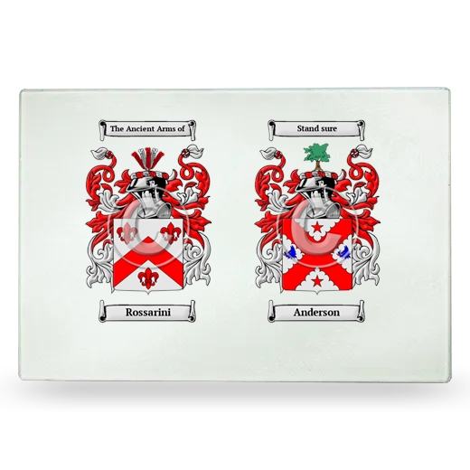 Double Coat of Arms Glass Cutting Board