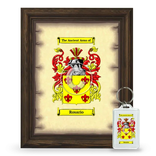 Rosario Framed Coat of Arms and Keychain - Brown