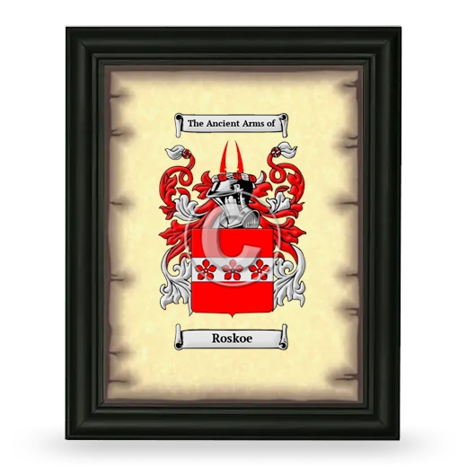 Roskoe Coat of Arms Framed - Black