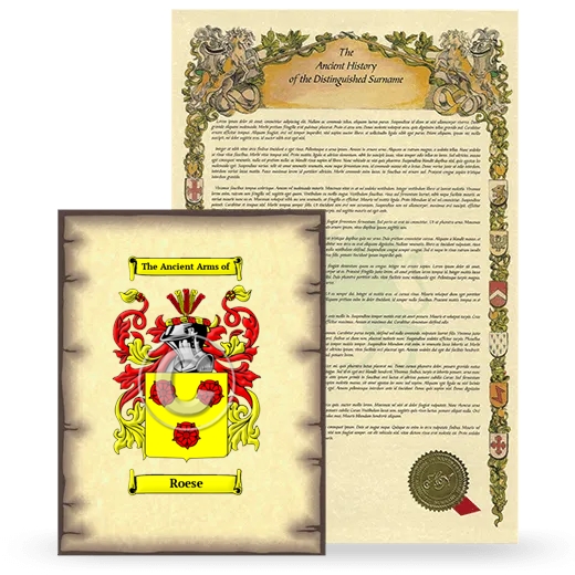 Roese Coat of Arms and Surname History Package