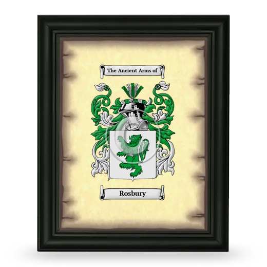 Rosbury Coat of Arms Framed - Black