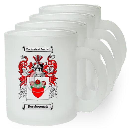 Roseborough Set of 4 Frosted Glass Mugs