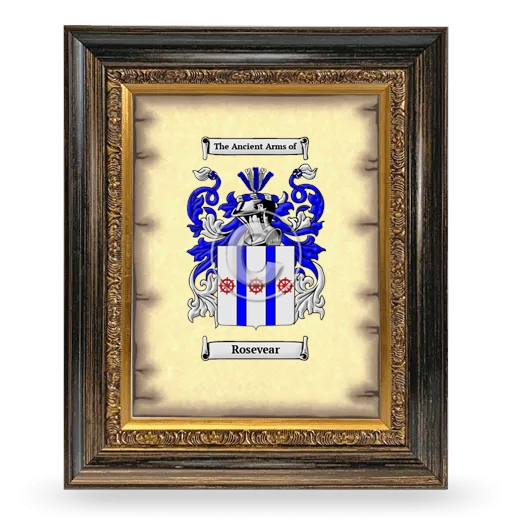 Rosevear Coat of Arms Framed - Heirloom