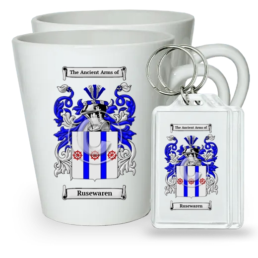 Rusewaren Pair of Latte Mugs and Pair of Keychains