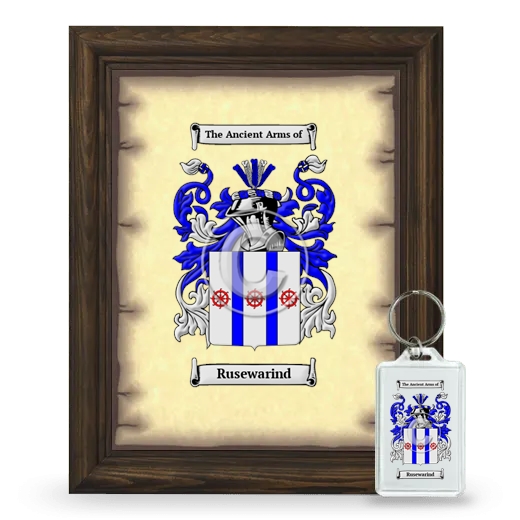 Rusewarind Framed Coat of Arms and Keychain - Brown