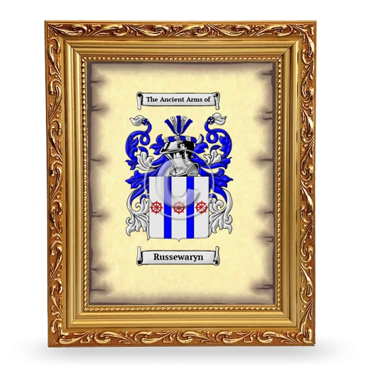 Russewaryn Coat of Arms Framed - Gold