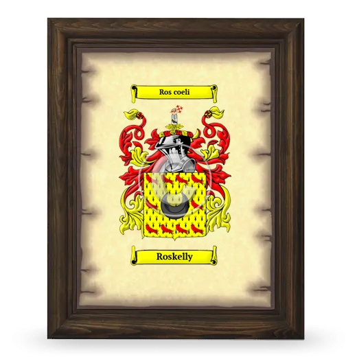 Roskelly Coat of Arms Framed - Brown