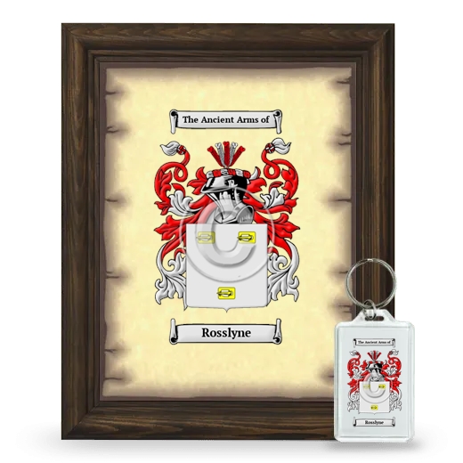 Rosslyne Framed Coat of Arms and Keychain - Brown