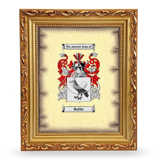 Rothe Coat of Arms Framed - Gold