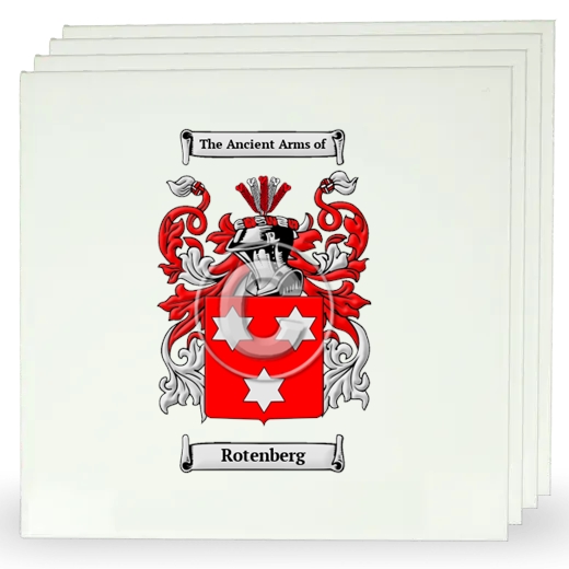 Rotenberg Set of Four Large Tiles with Coat of Arms