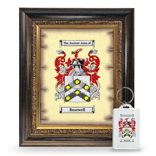 Rusewell Framed Coat of Arms and Keychain - Heirloom