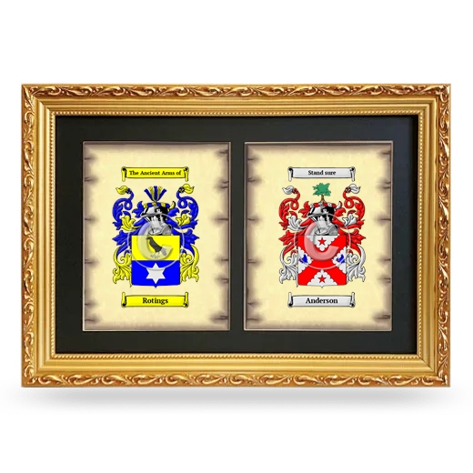 Double Coat of Arms Framed - Gold