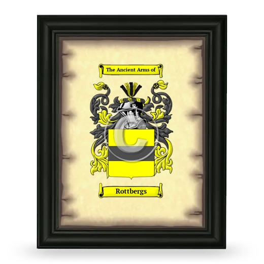 Rottbergs Coat of Arms Framed - Black