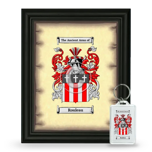 Rouleau Framed Coat of Arms and Keychain - Black