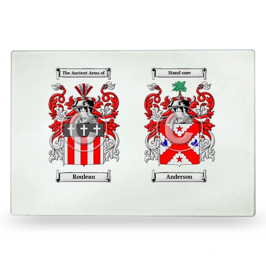 Double Coat of Arms Glass Cutting Board