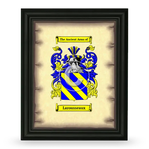 Larousseaux Coat of Arms Framed - Black