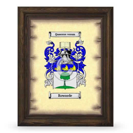 Rowarde Coat of Arms Framed - Brown