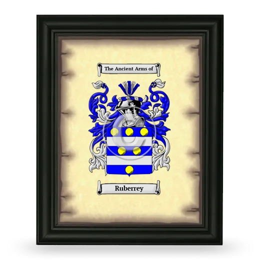 Ruberrey Coat of Arms Framed - Black