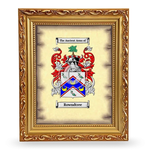 Rowndtree Coat of Arms Framed - Gold