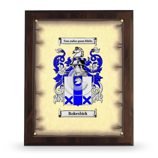 Rokesbirk Coat of Arms Plaque