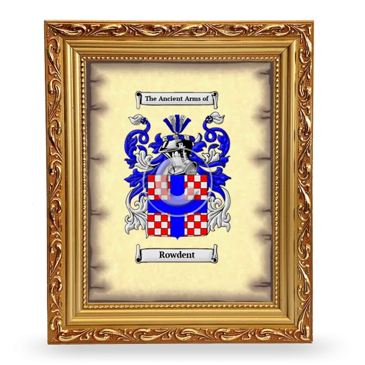 Rowdent Coat of Arms Framed - Gold