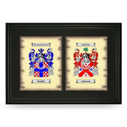 Double Coat of Arms Framed - Black