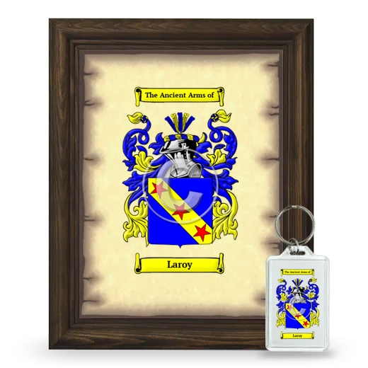 Laroy Framed Coat of Arms and Keychain - Brown