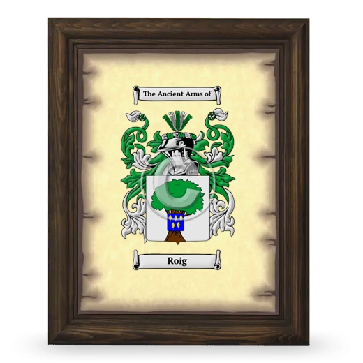 Roig Coat of Arms Framed - Brown