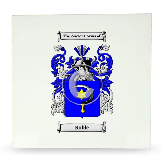 Ruble Large Ceramic Tile with Coat of Arms