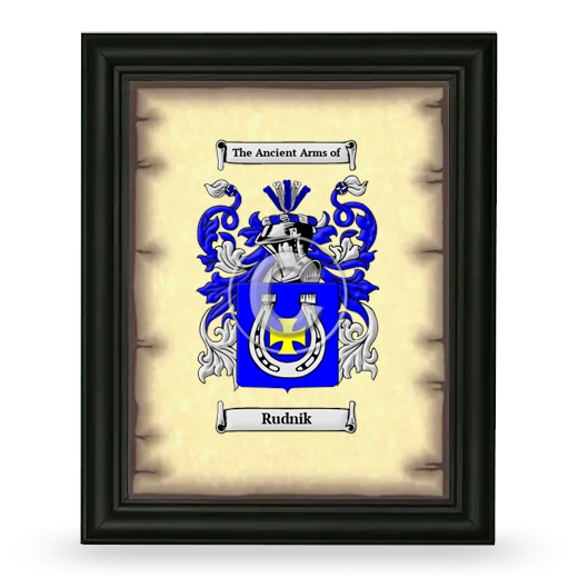 Rudnik Coat of Arms Framed - Black