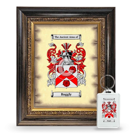 Ruggly Framed Coat of Arms and Keychain - Heirloom