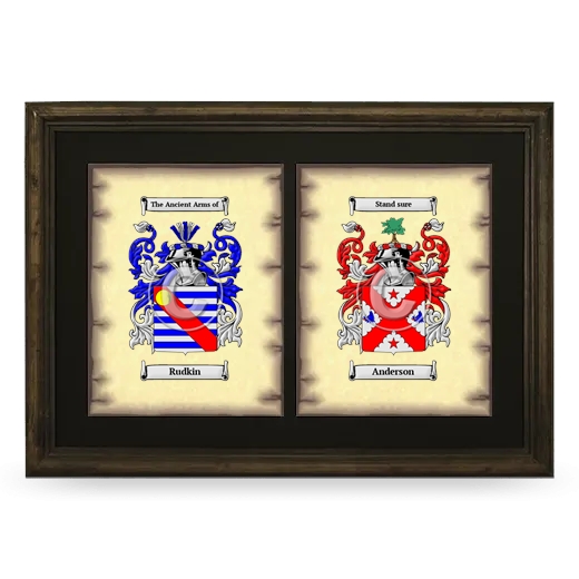 Double Coat of Arms Framed - Brown