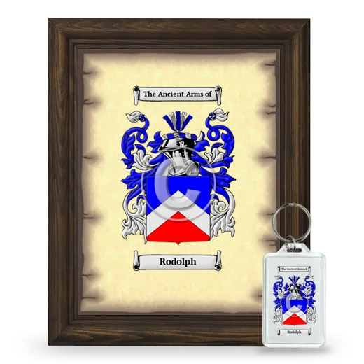 Rodolph Framed Coat of Arms and Keychain - Brown