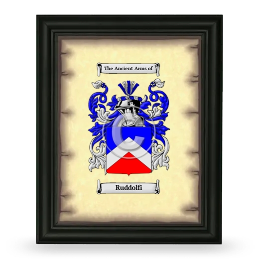 Ruddolfi Coat of Arms Framed - Black