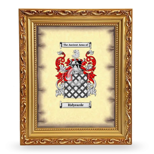 Ridyearde Coat of Arms Framed - Gold