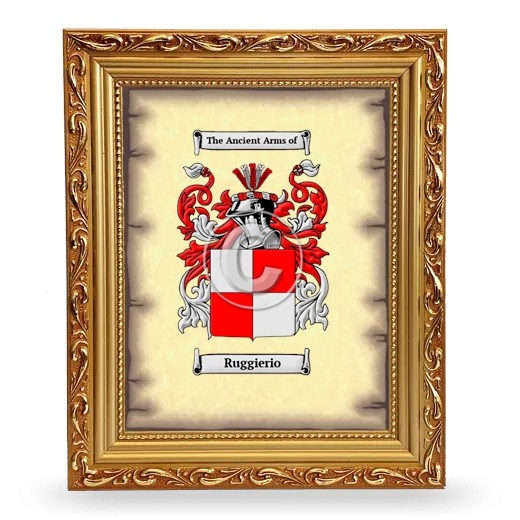 Ruggierio Coat of Arms Framed - Gold