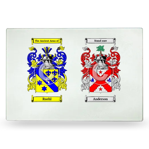 Double Coat of Arms Glass Cutting Board