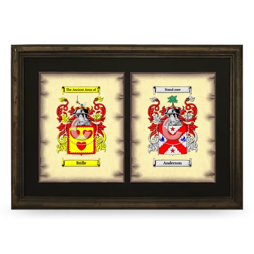 Double Coat of Arms Framed - Brown