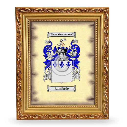 Rumfarde Coat of Arms Framed - Gold