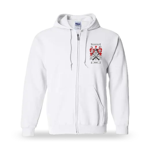 Rostad Unisex Coat of Arms Zip Sweatshirt - White