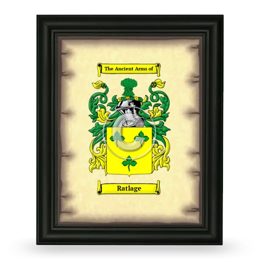 Ratlage Coat of Arms Framed - Black