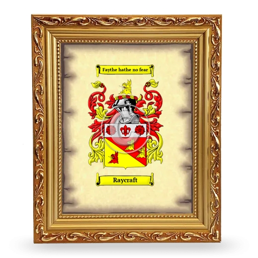 Raycraft Coat of Arms Framed - Gold