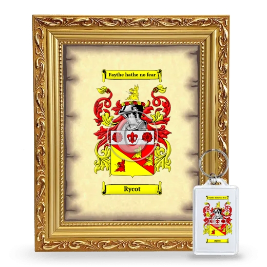 Rycot Framed Coat of Arms and Keychain - Gold