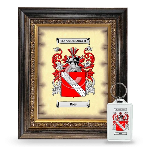 Ries Framed Coat of Arms and Keychain - Heirloom