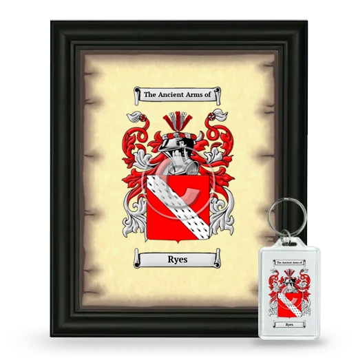 Ryes Framed Coat of Arms and Keychain - Black