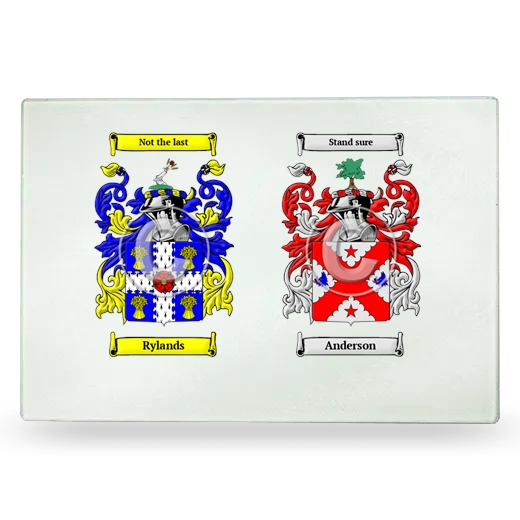 Double Coat of Arms Glass Cutting Board