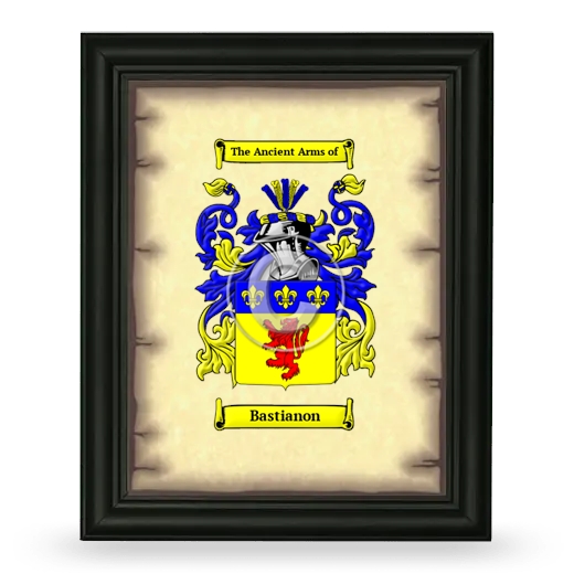 Bastianon Coat of Arms Framed - Black