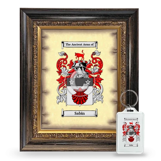 Sabin Framed Coat of Arms and Keychain - Heirloom